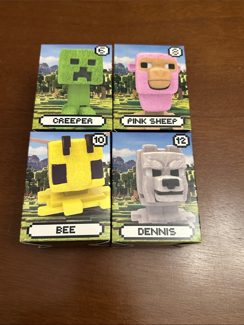 Minecraft Movie McDonald’s Collectible Toys Creeper, Pink Sheep, Bee, Dennis